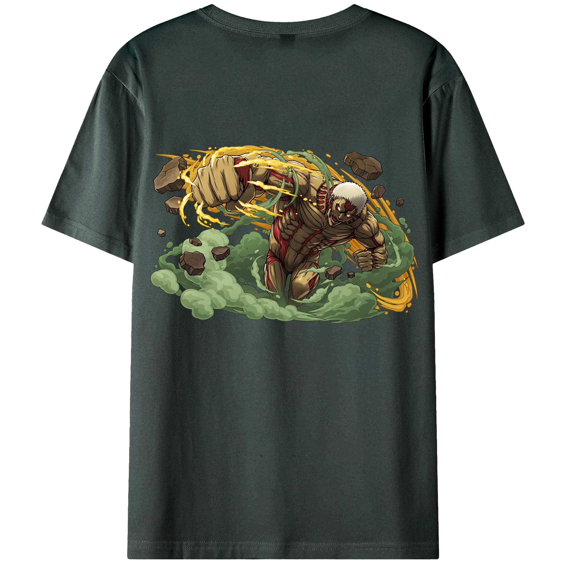 （画像用） 進撃の巨人 Attack on Titan 綿100％ メンズ半袖Tシャツ（バックプリント） 通気性